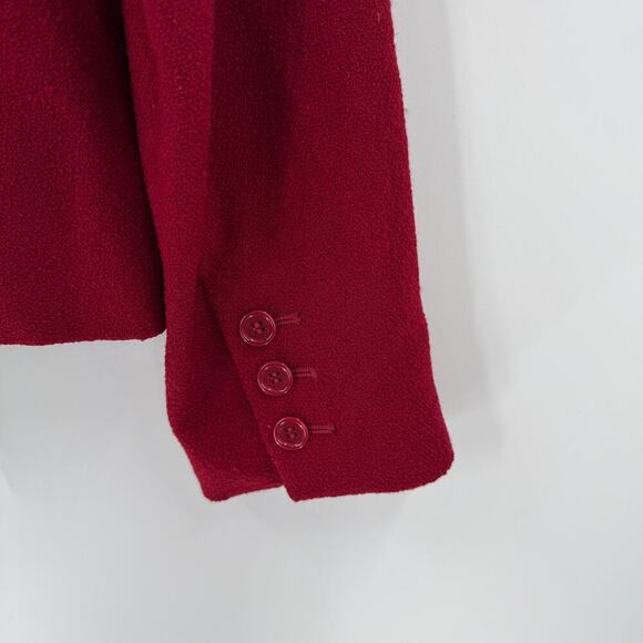 Ann Taylor Women's Red Wool Button Up Long Sleeve Jacket Size 4 - Picture 5 of 10